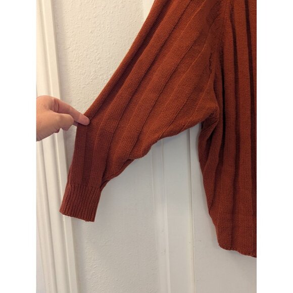 Urban Outfitters Rust Orange Button-Up Cardigan Sweater M - Picture 3 of 5